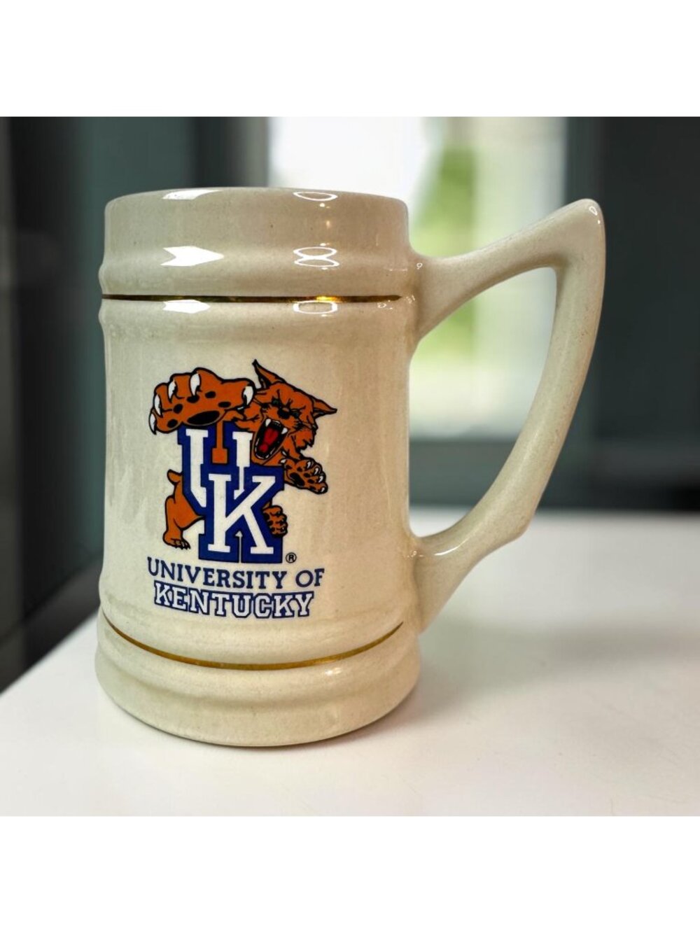 University Of Kentucky Wildcats Stoneware Beer Stein Mug Vintage Collegiate Logo